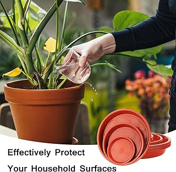 TERRACOTTA PLASTIC SAUCER 6in