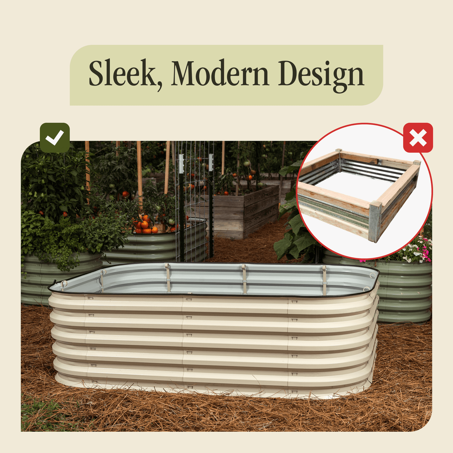 17" Tall 6 In 1 "No Tools Needed" Premium Metal Raised Garden Bed Kit
