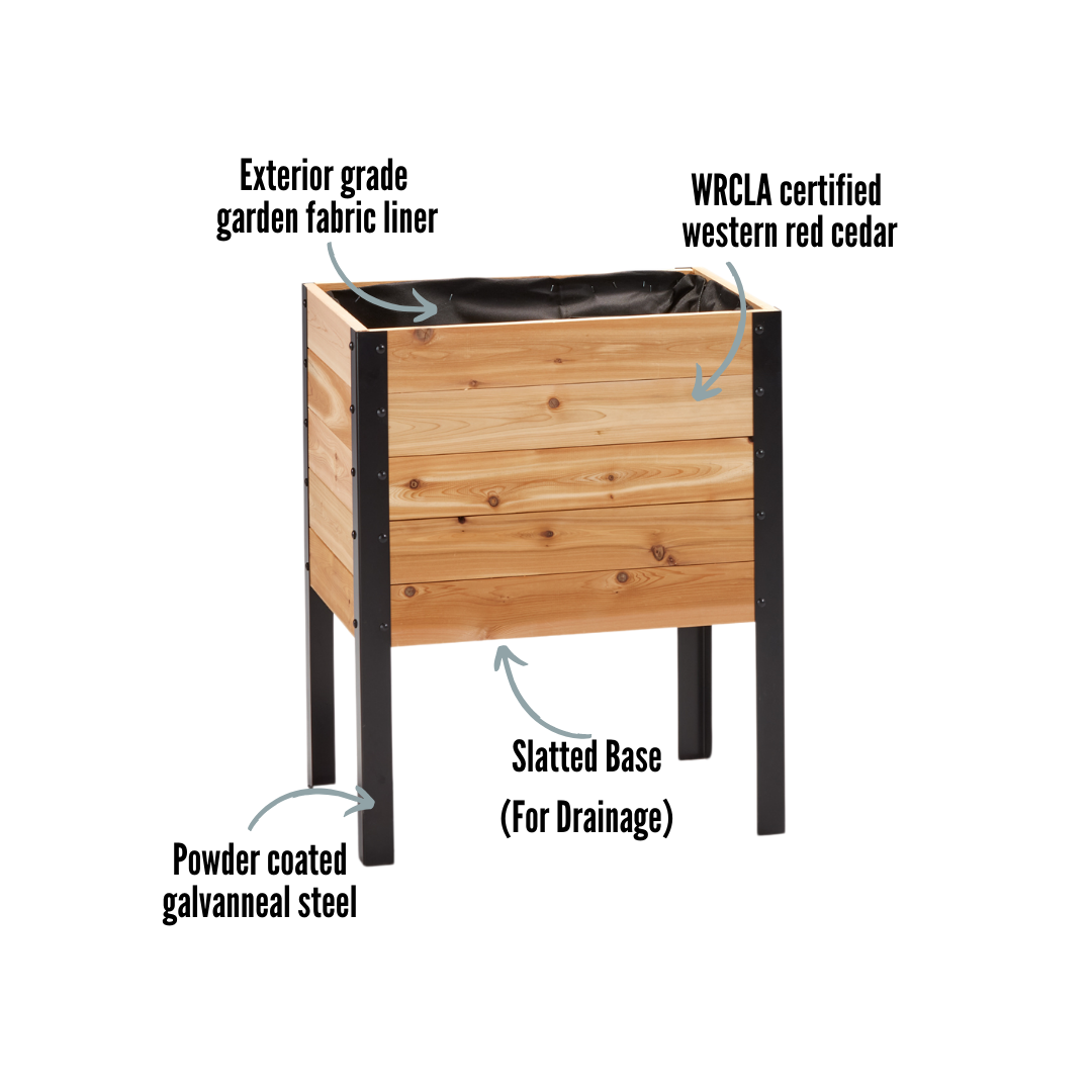 18″ x 24″ Raised Garden Bed - 30" TALL / Signature