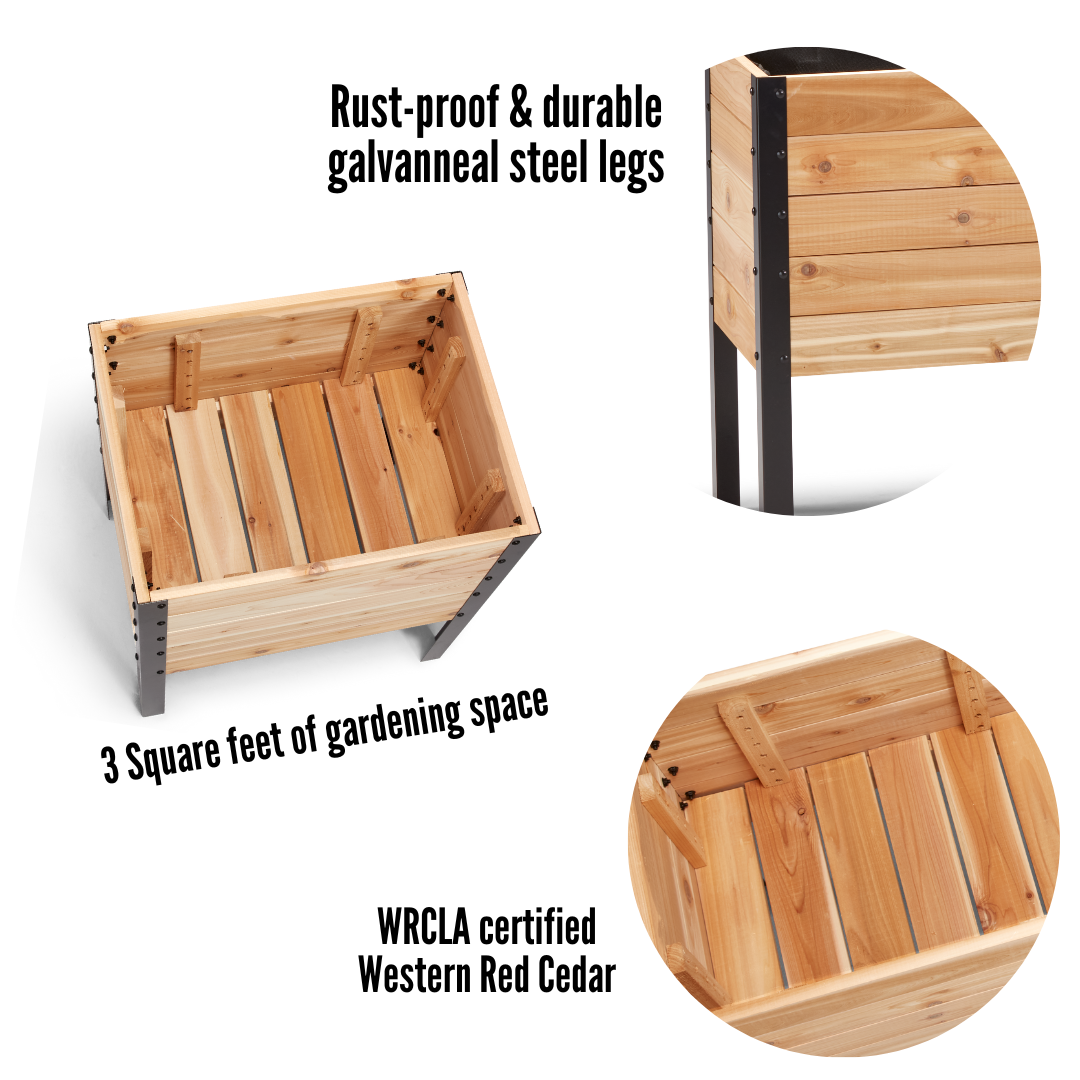 18″ x 24″ Raised Garden Bed - 30" TALL / Signature