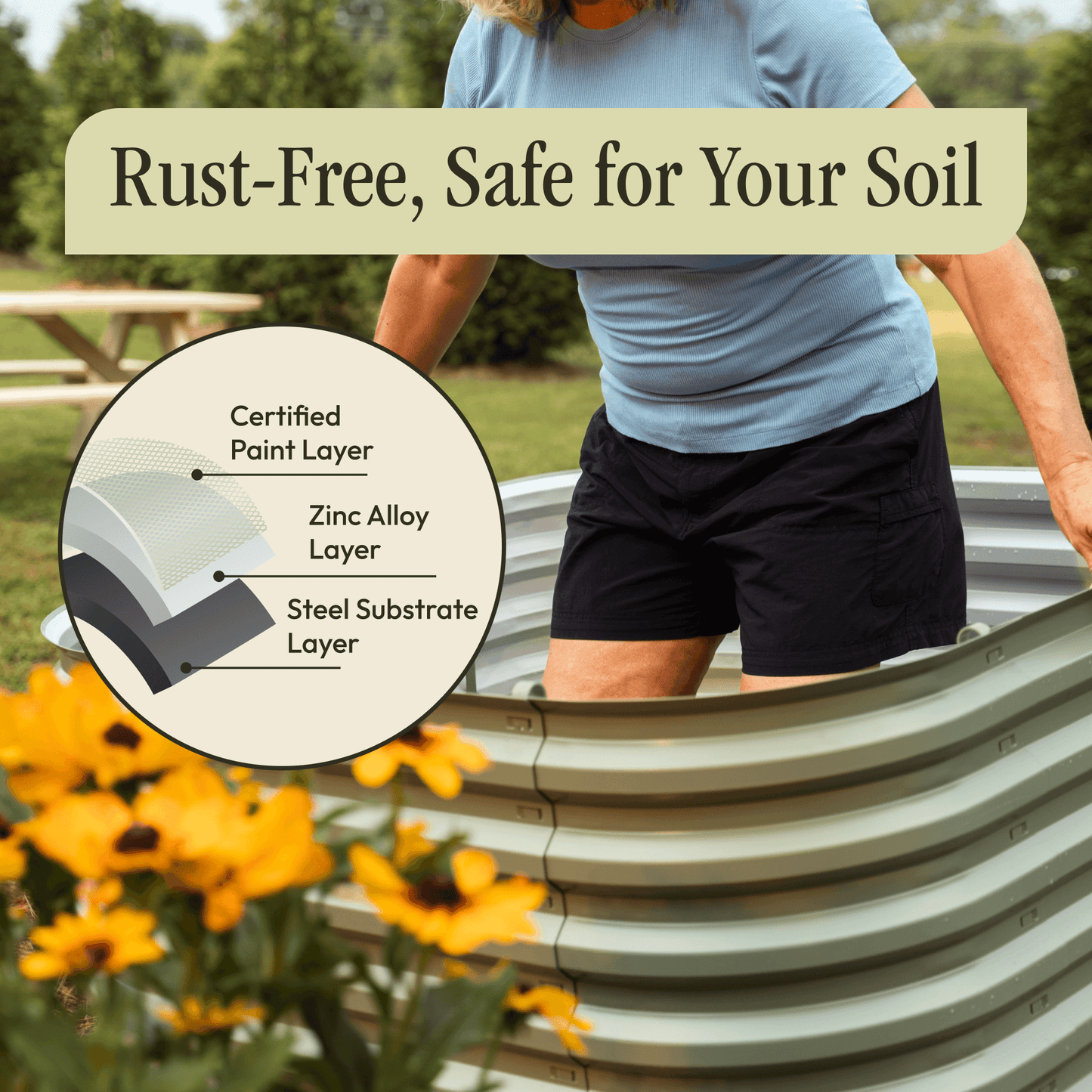 17" Tall 6 In 1 "No Tools Needed" Premium Metal Raised Garden Bed Kit