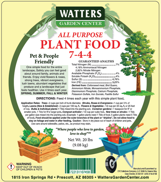 WATTERS 7-4-4 ALL PURPOSE PLANT FOOD 10lb