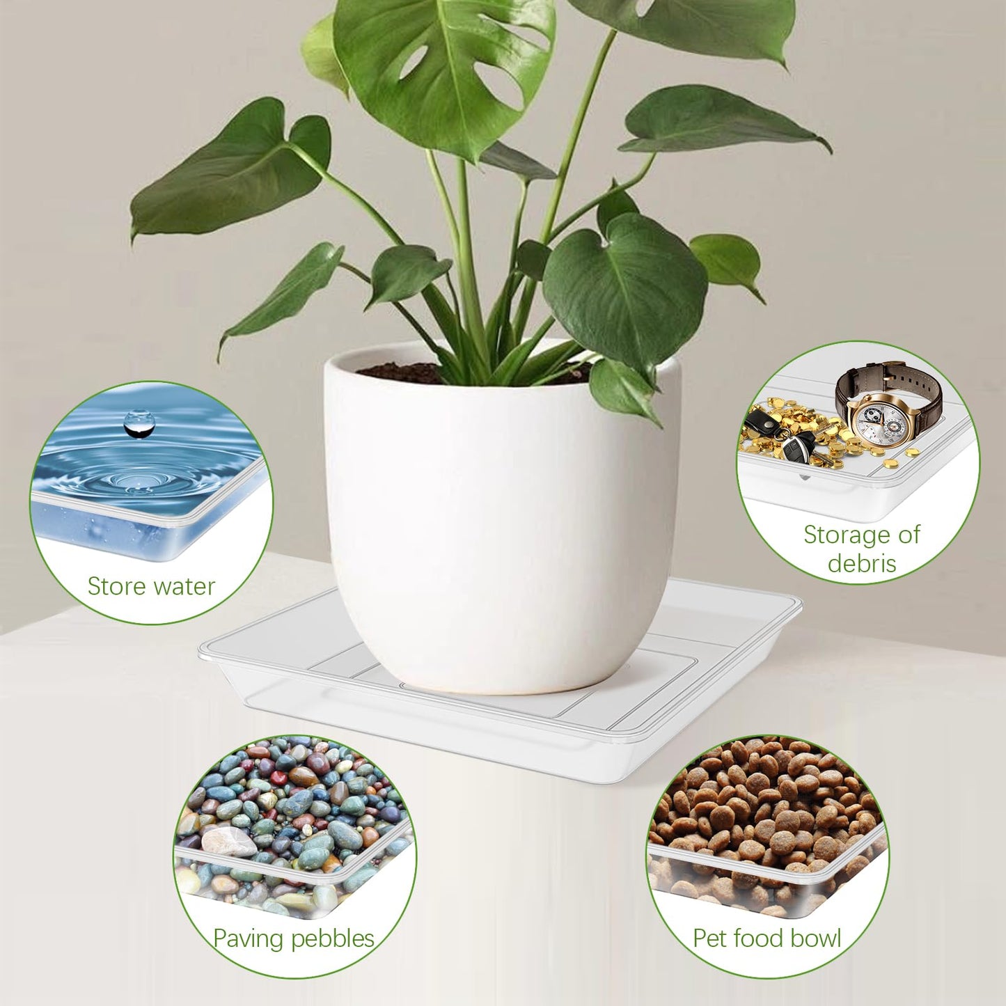 CLEAR PLASTIC SAUCER SQUARE 16in