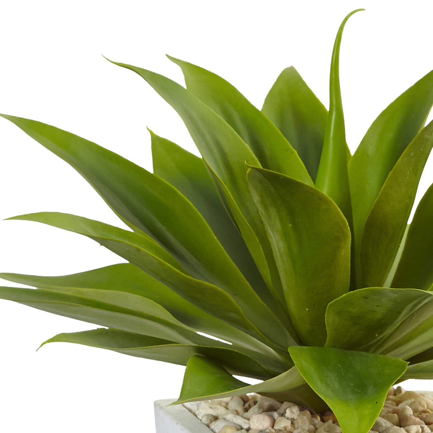 Large Agave Faux Plant in Country White Planter 26”