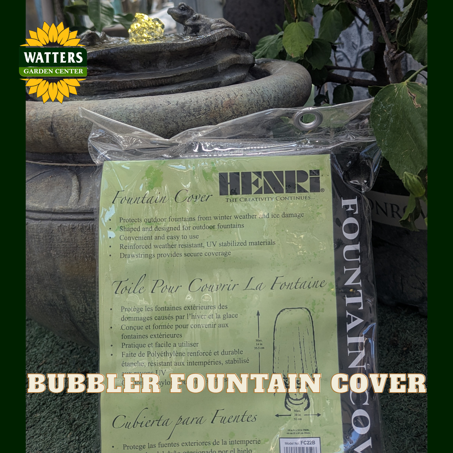 BUBBLER FOUNTAIN COVER