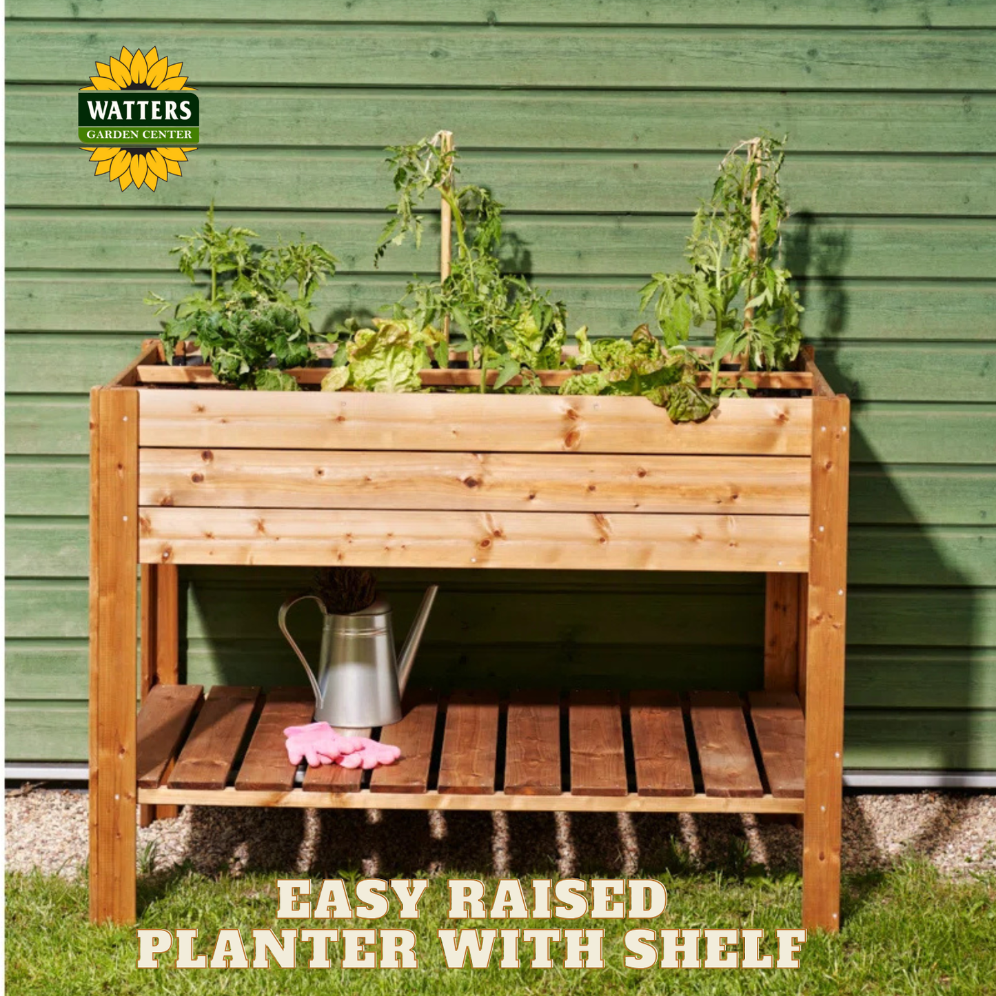 Sturdy Raised Bed with Shelf