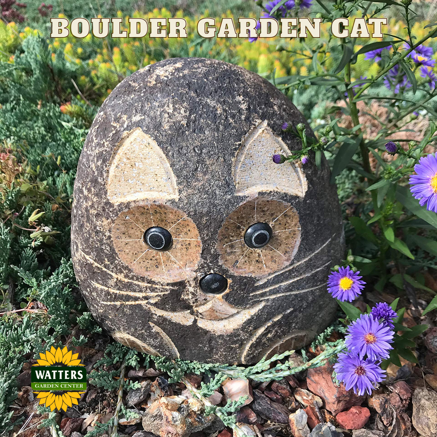 Boulder Cats Family - cute 3 Pcs 4"-6"-8"