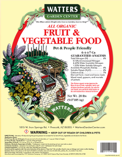 WATTERS 6-4-4-7 FRUIT & VEGETABLE FOOD 20lb