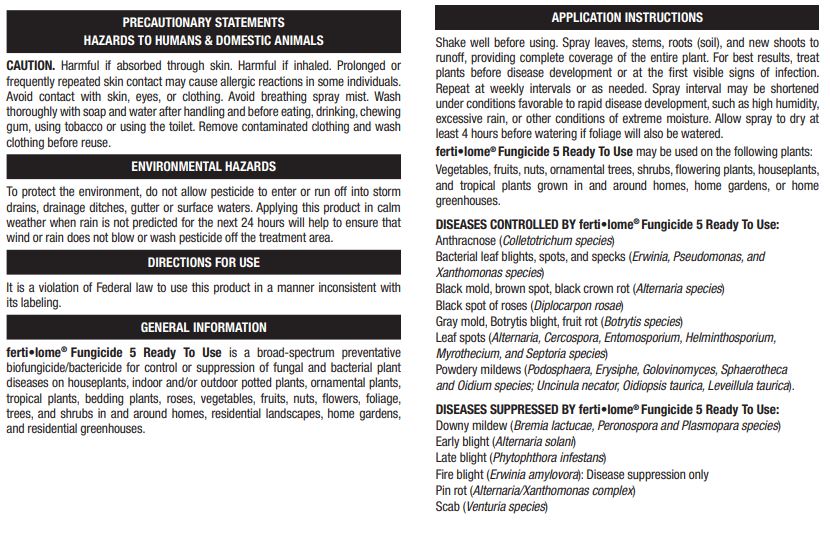 FUNGICIDE 5 READY TO USE 32oz