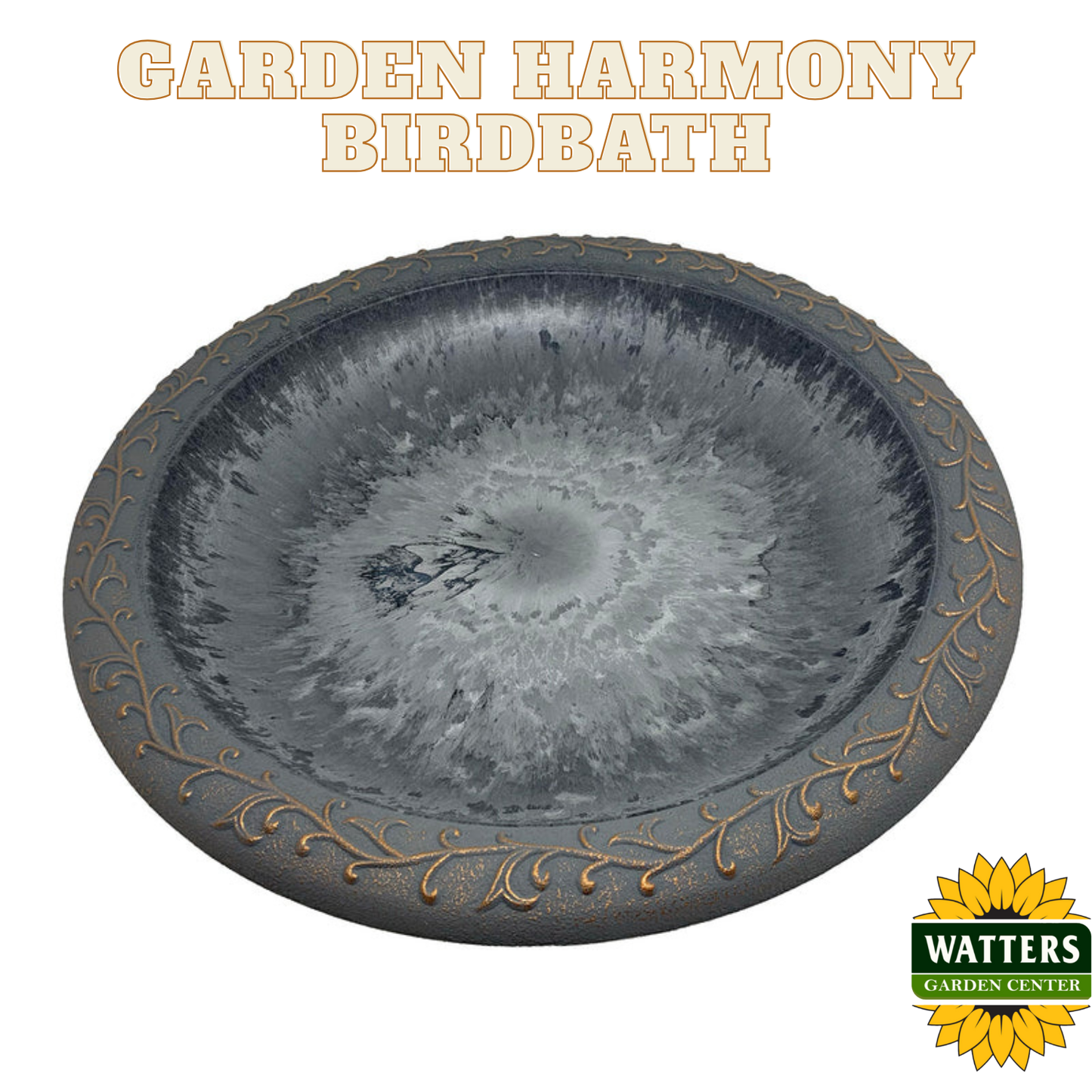 Garden Harmony Birdbath - Dove Gray