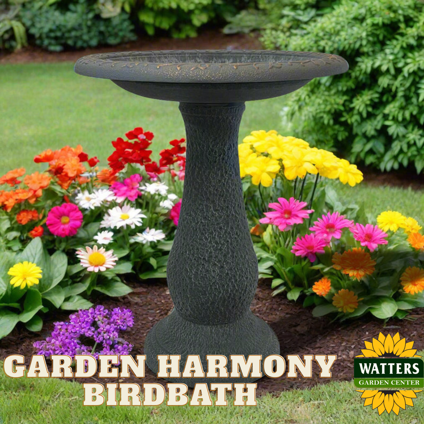 Garden Harmony Birdbath - Dove Gray