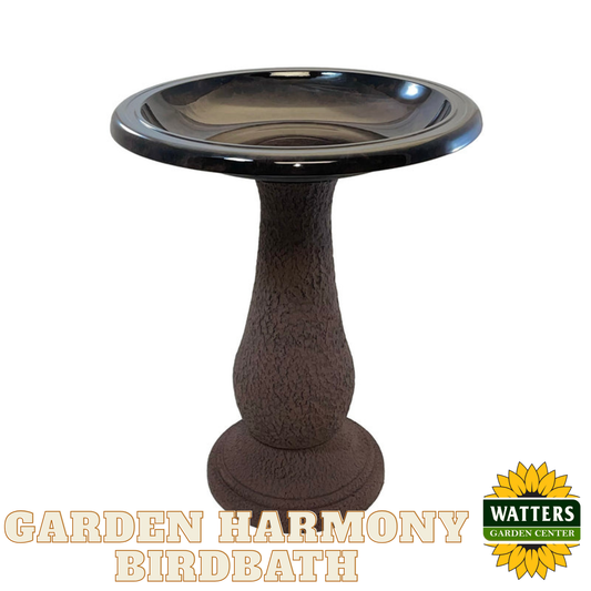 Garden Harmony Birdbath - Antique Brown