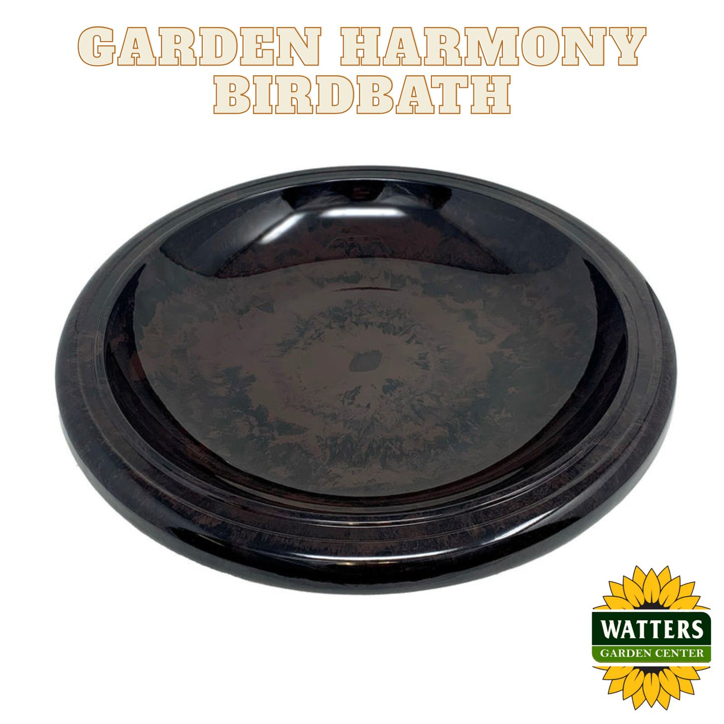 Garden Harmony Birdbath - Antique Brown