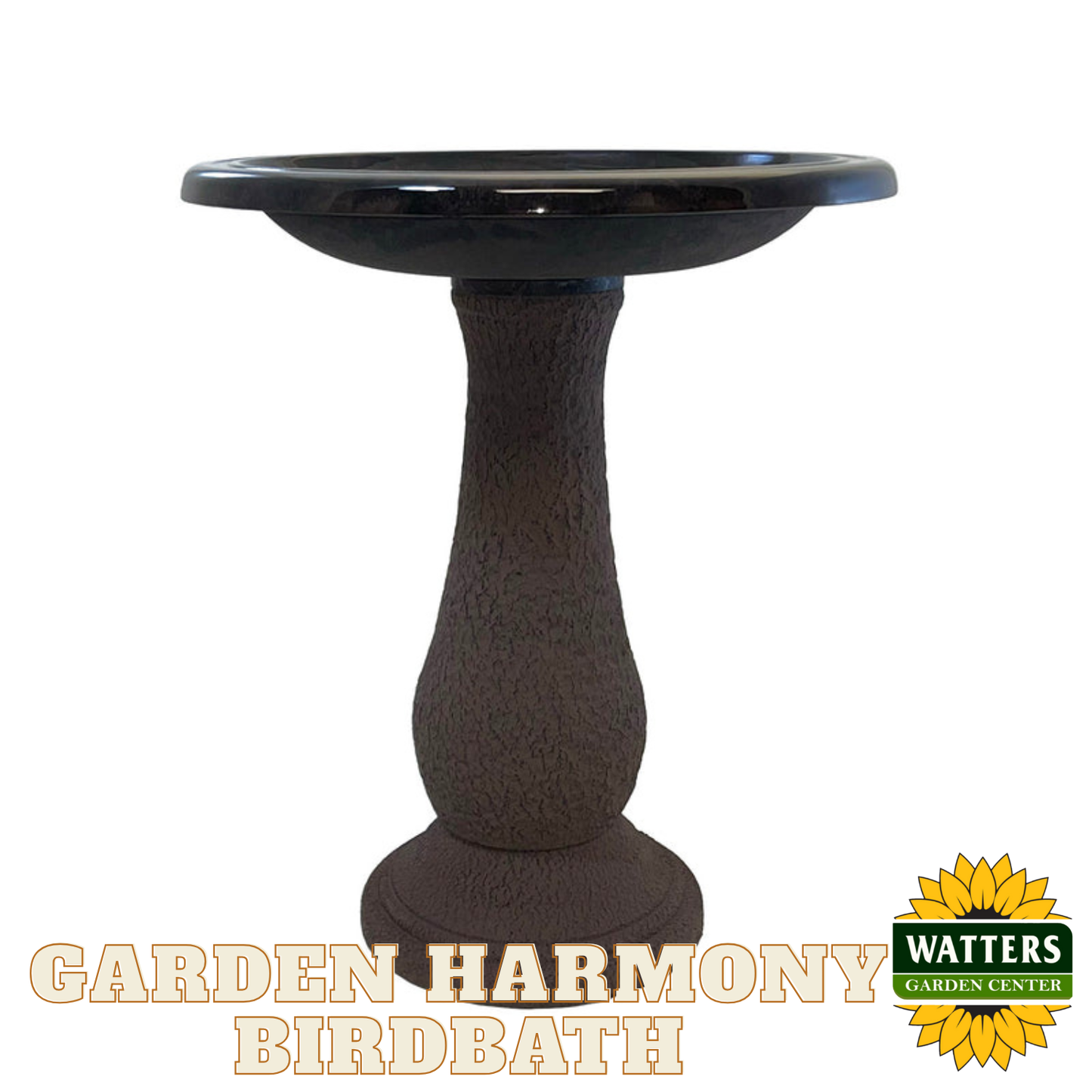Garden Harmony Birdbath - Antique Brown