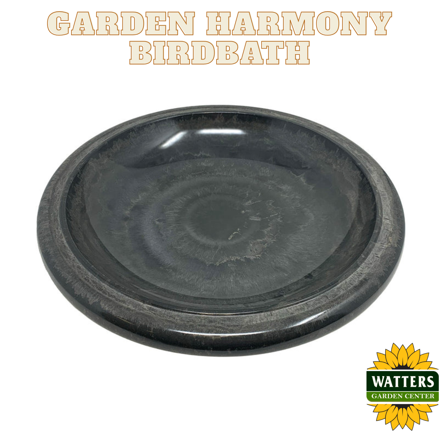 Garden Harmony Birdbath - Gray