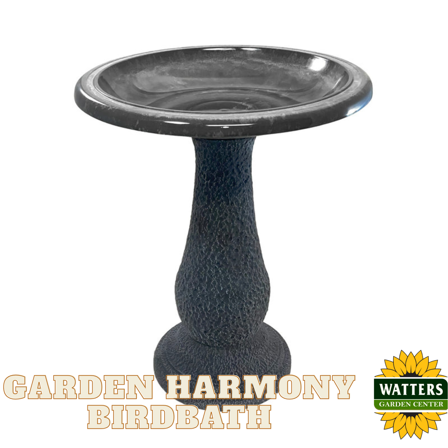 Garden Harmony Birdbath - Gray