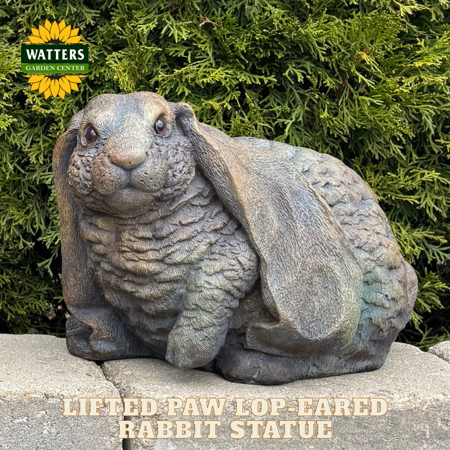LIFTED PAW LOP-EARED RABBIT STATUE – Watters Garden Center