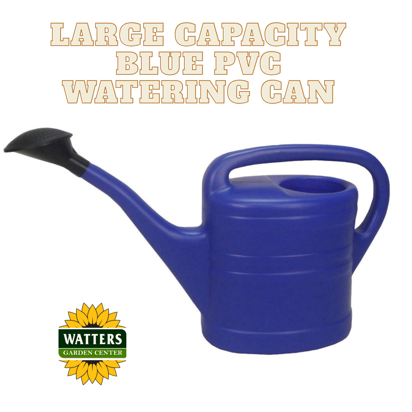 Large Capacity Blue PVC Watering Can - 2.7 Gal