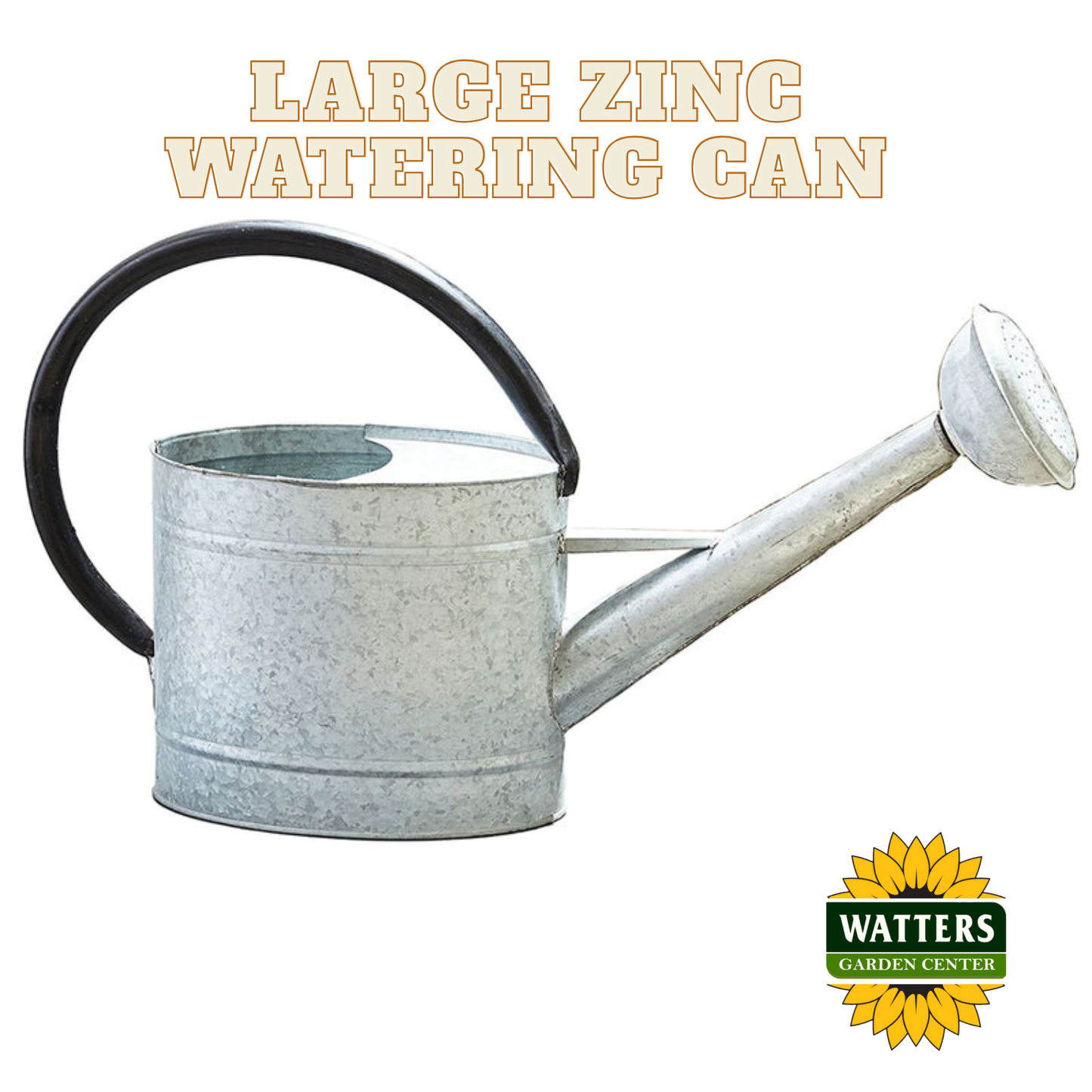 Large Zinc Watering Can - 2.1 gal