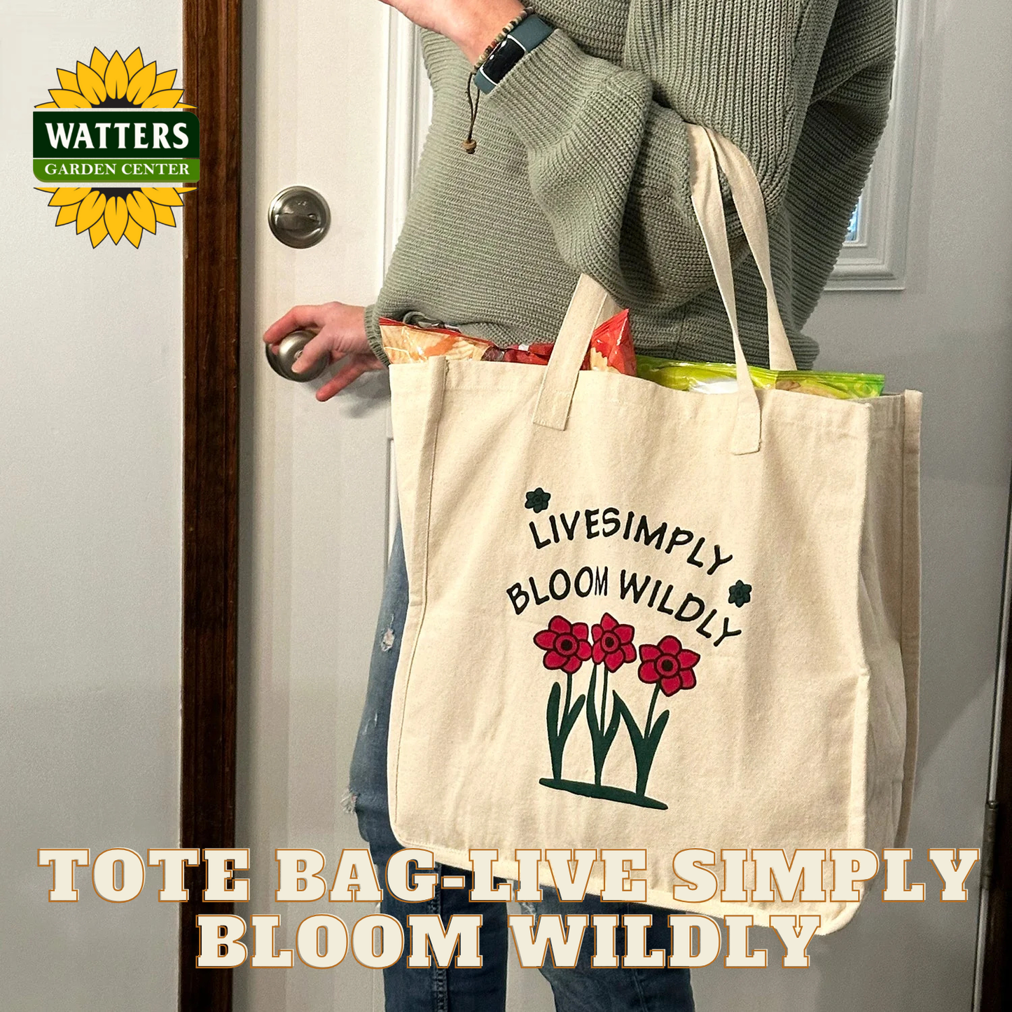 Cloth Bag - Live Simply Bloom Wildly