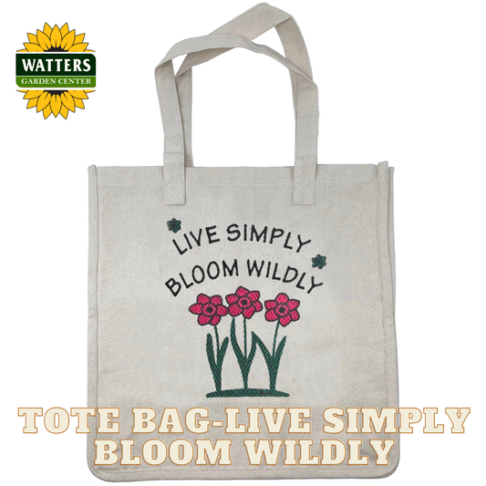 Large Tote Bag - Live Simply Bloom Wildly