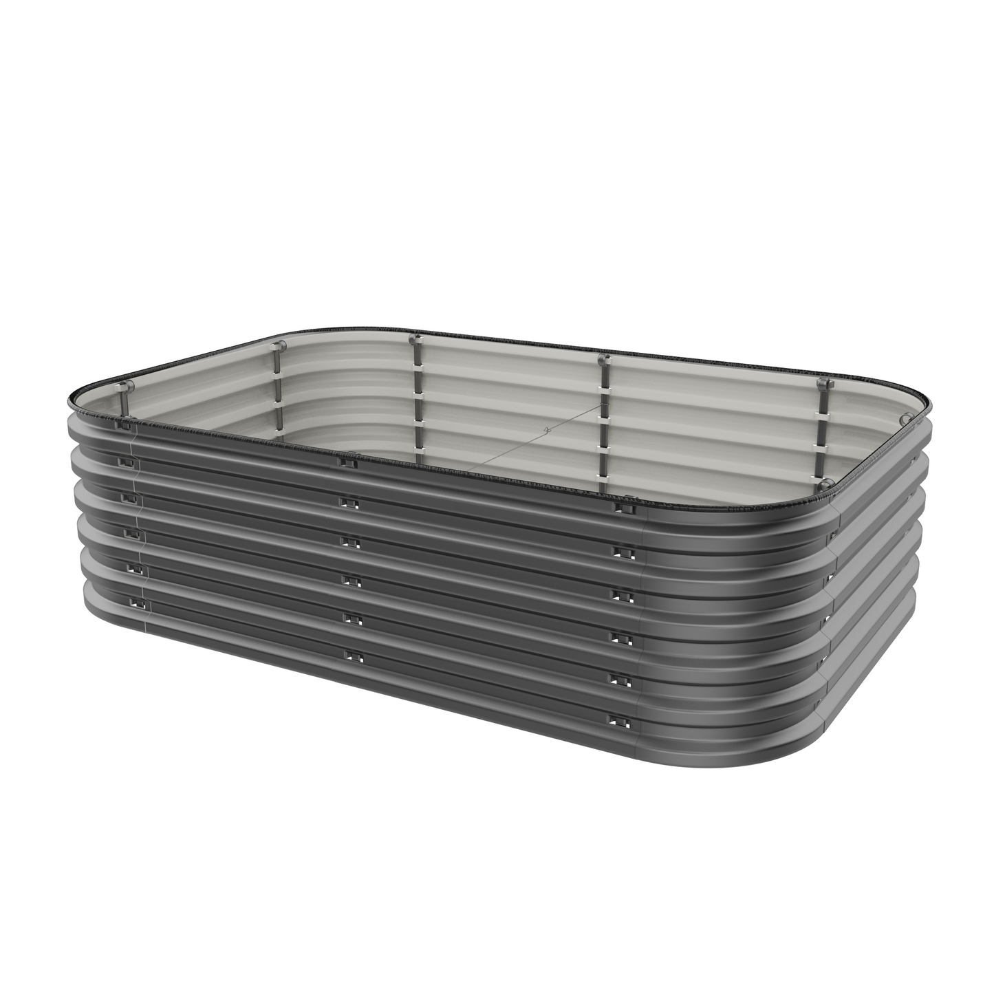 17" Tall 6 In 1 "No Tools Needed" Premium Metal Raised Garden Bed Kit