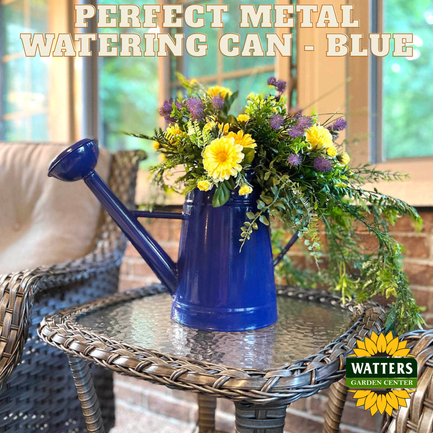 Perfect Metal Watering Can - Blue 1.2 gal
