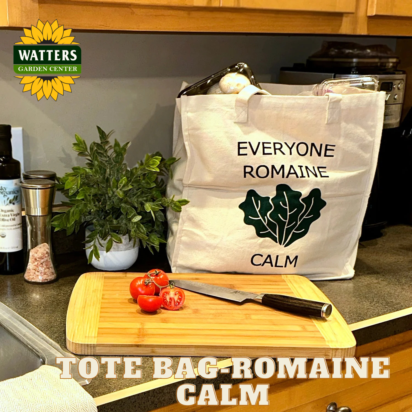 Large Tote Bag - Everyone Romaine Calm