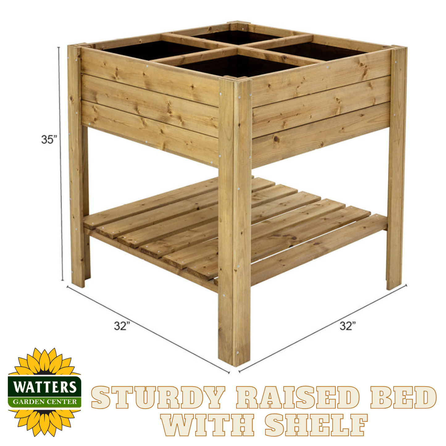 Sturdy Raised Bed with Shelf
