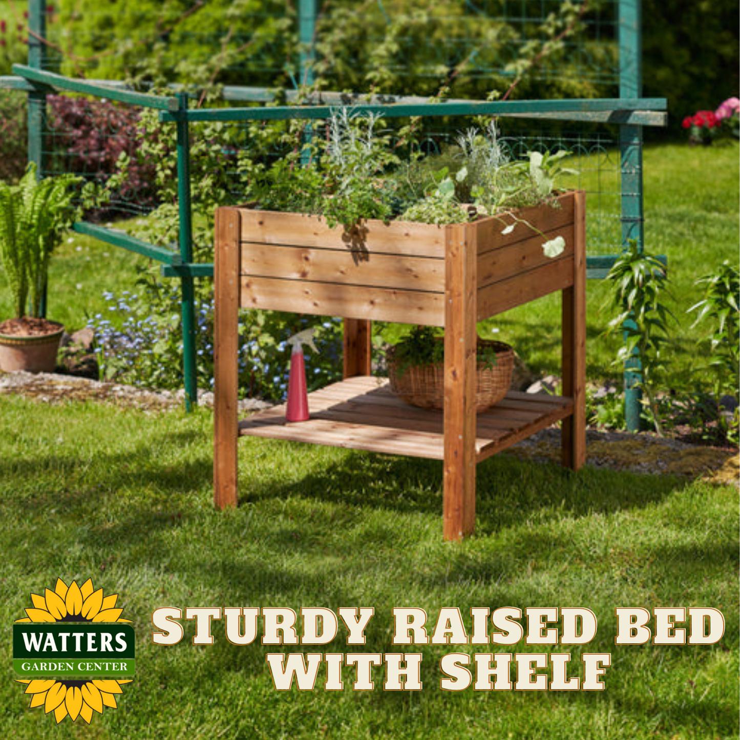 Sturdy Raised Bed with Shelf