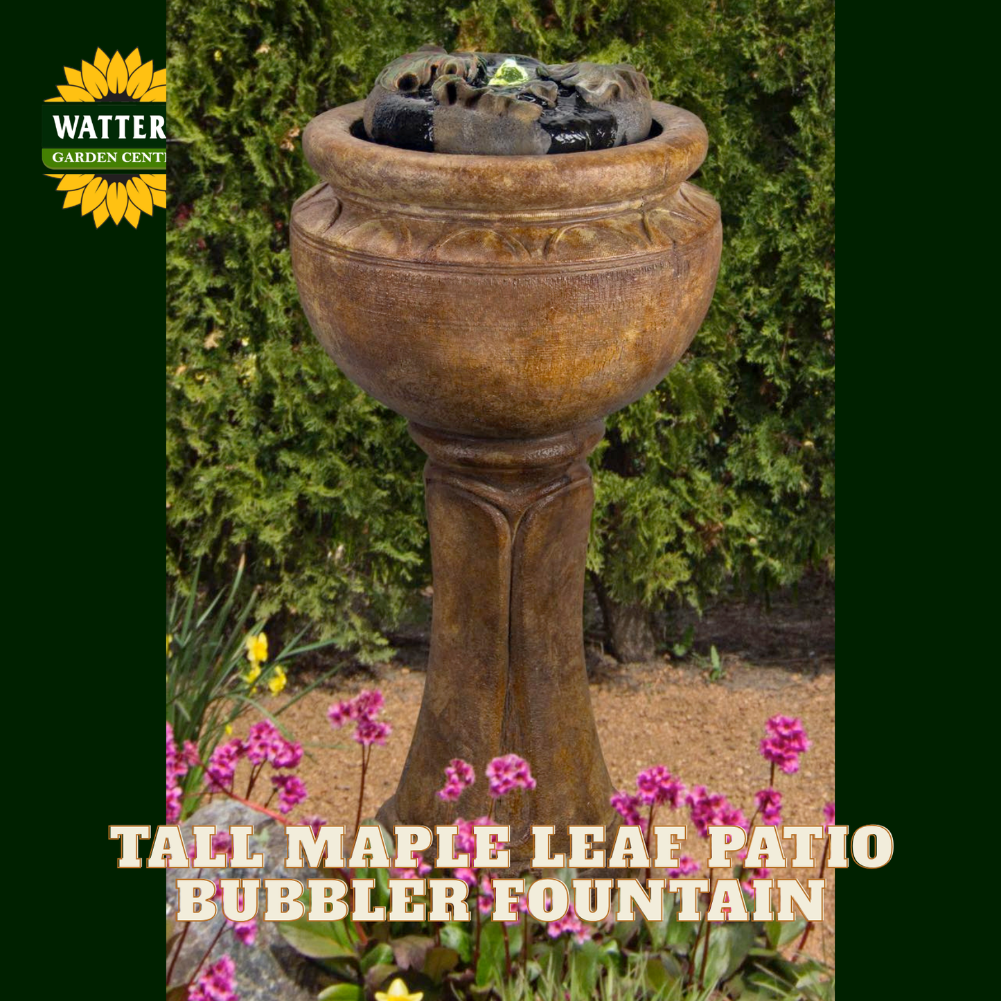 TALL MAPLE LEAF PATIO BUBBLER FOUNTAIN