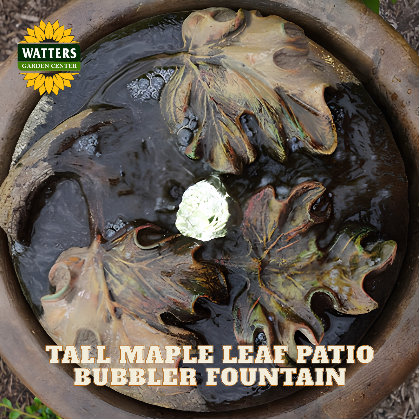 TALL MAPLE LEAF PATIO BUBBLER FOUNTAIN