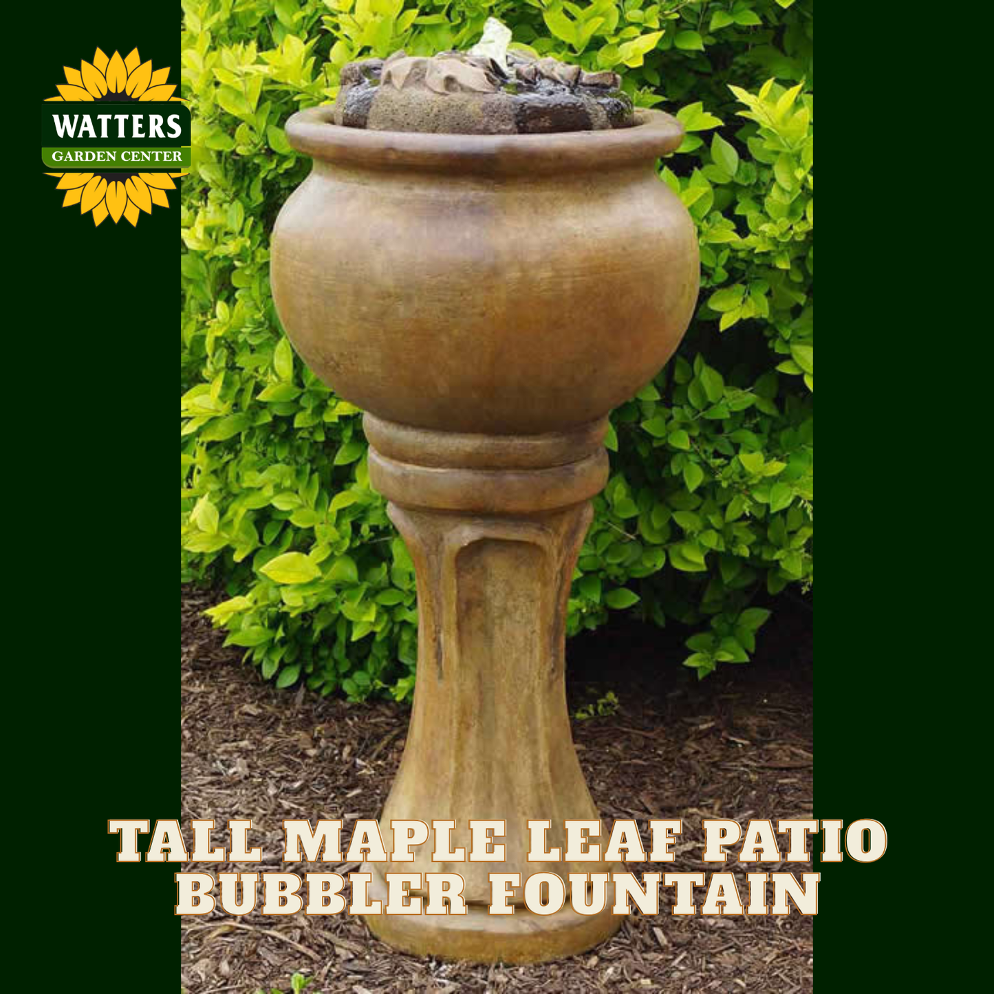 TALL MAPLE LEAF PATIO BUBBLER FOUNTAIN