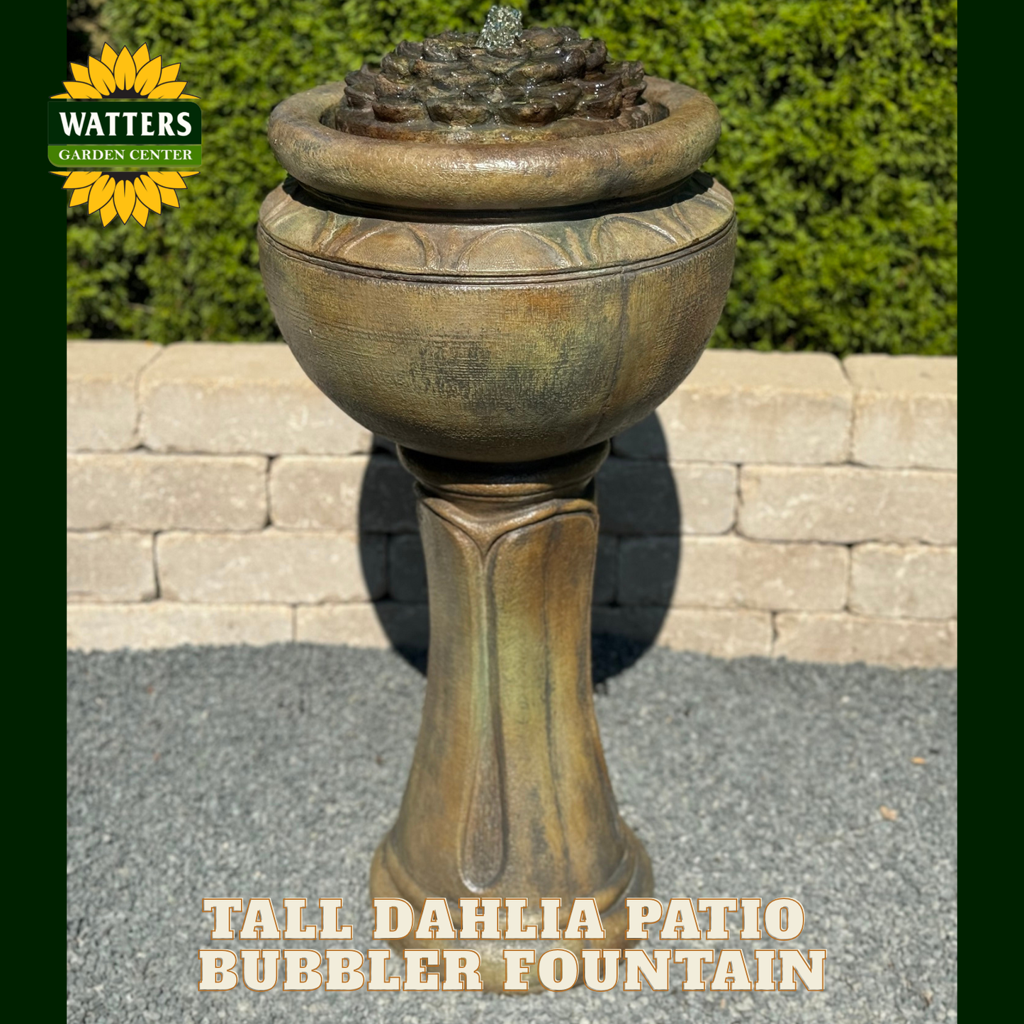 TALL DAHLIA PATIO BUBBLER FOUNTAIN