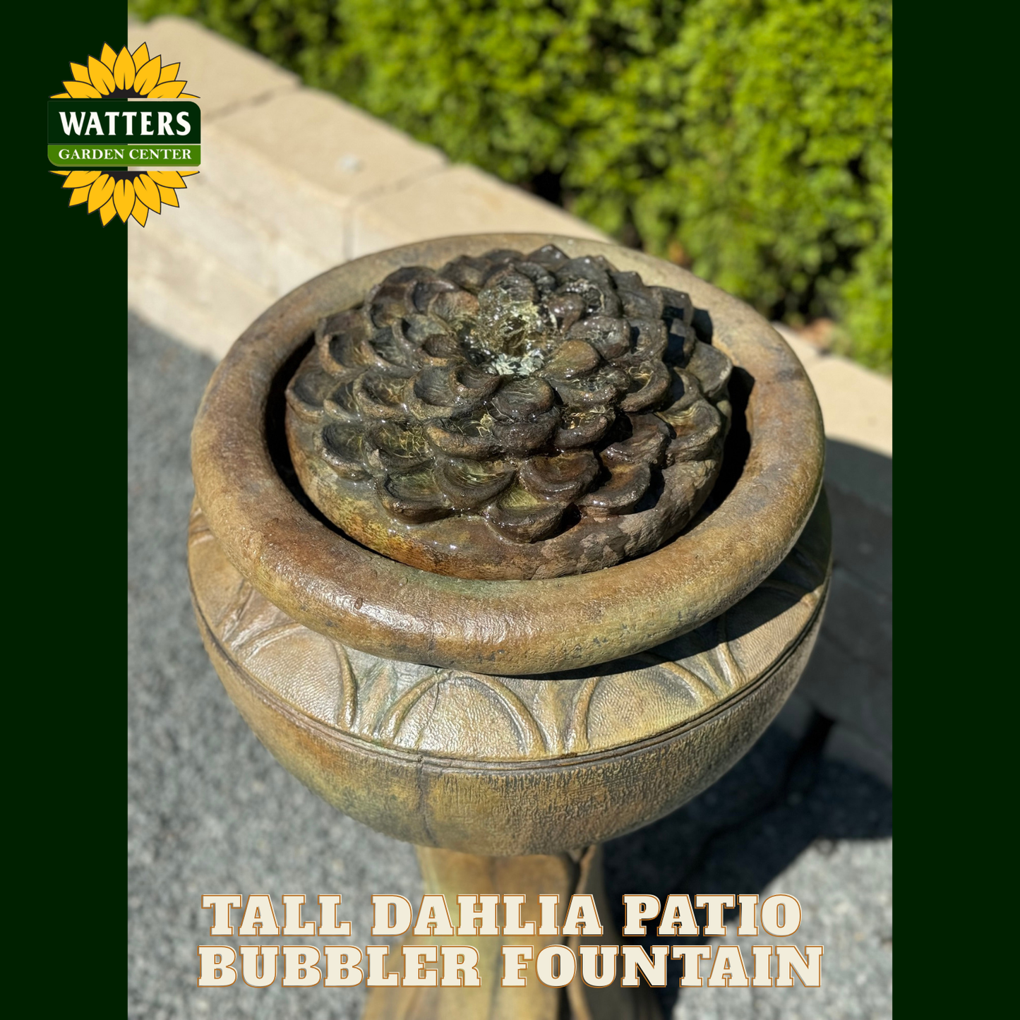 TALL DAHLIA PATIO BUBBLER FOUNTAIN