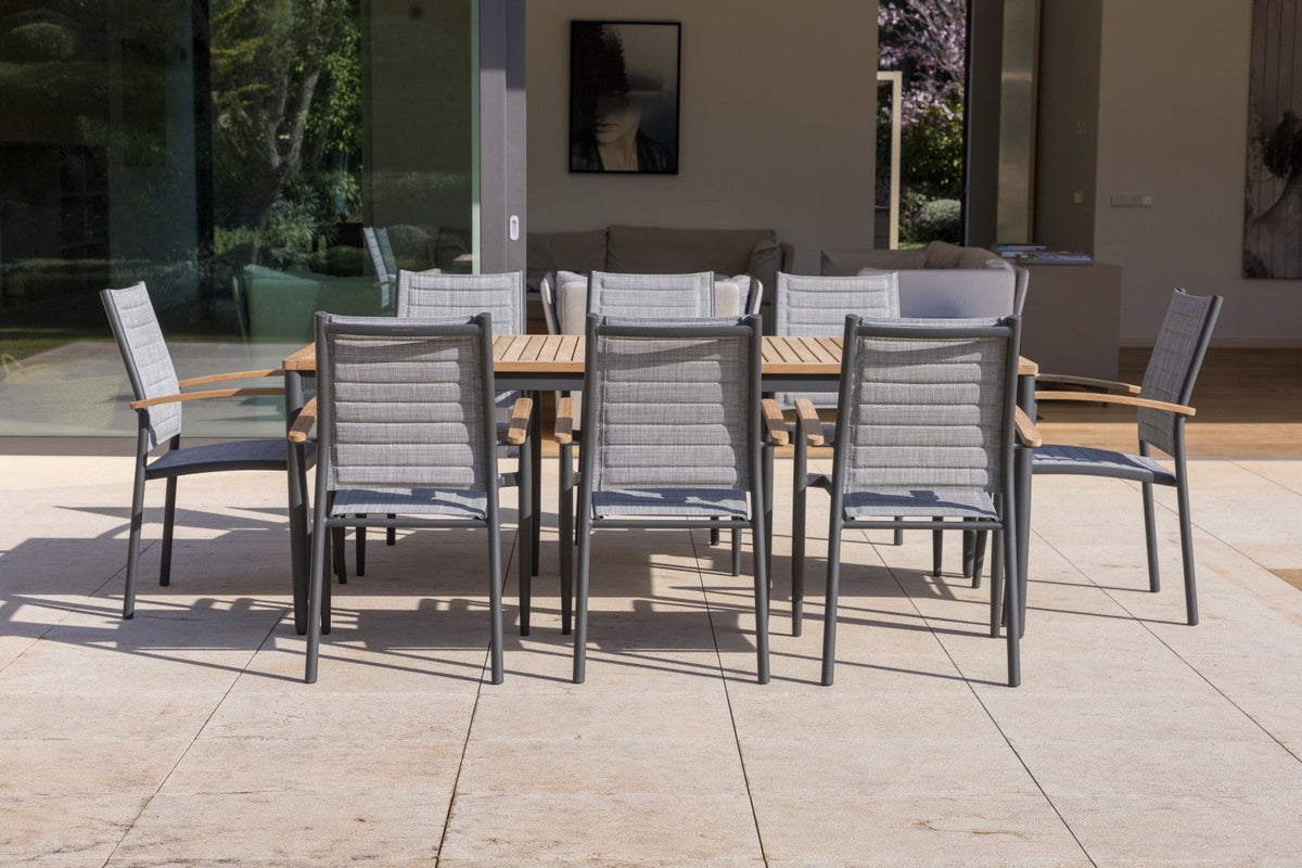 Topaz 9 Piece Teak Big Rectangular Dining Set