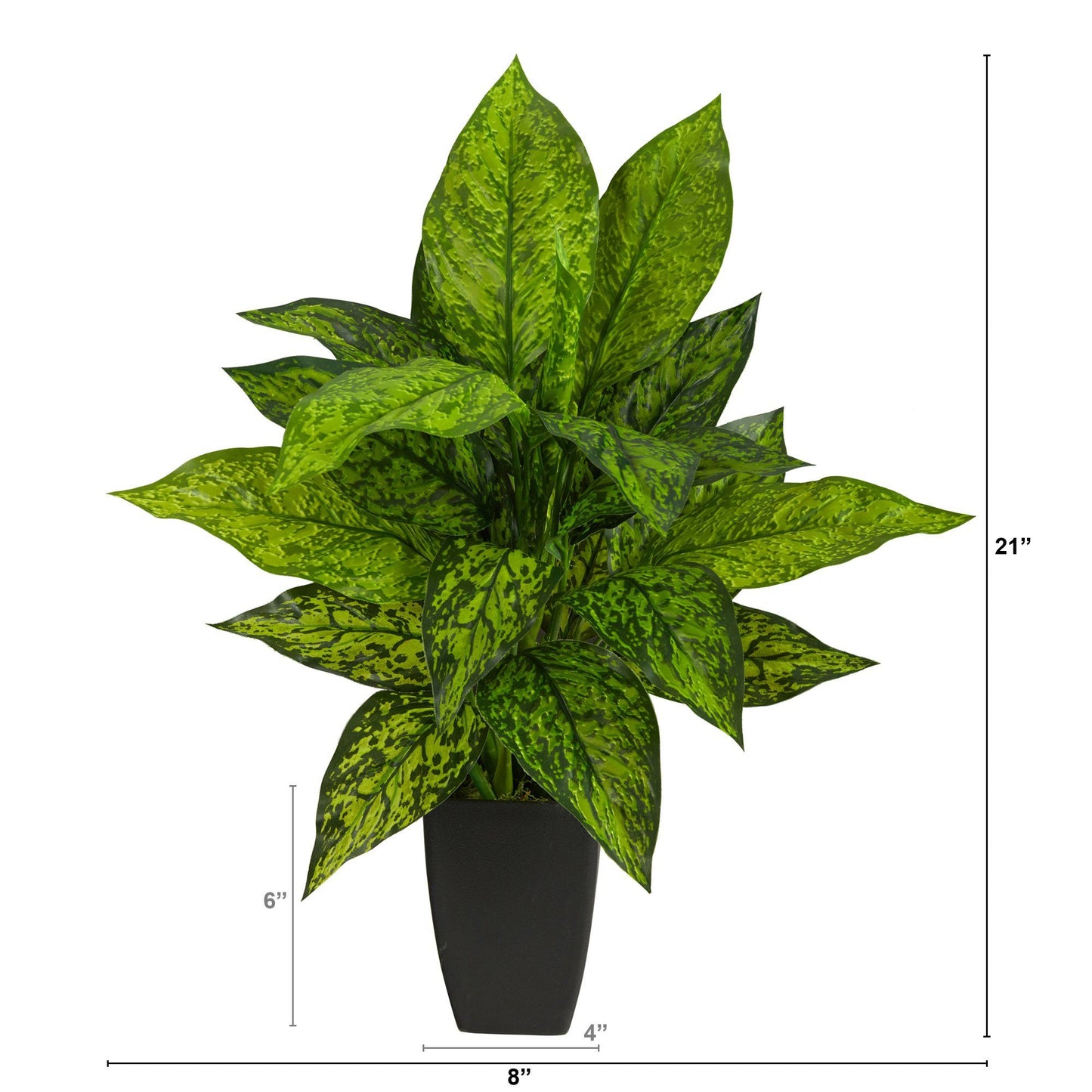 Mother in Laws Tougue Faux Dieffenbachia Plant in Designer Pot 21”