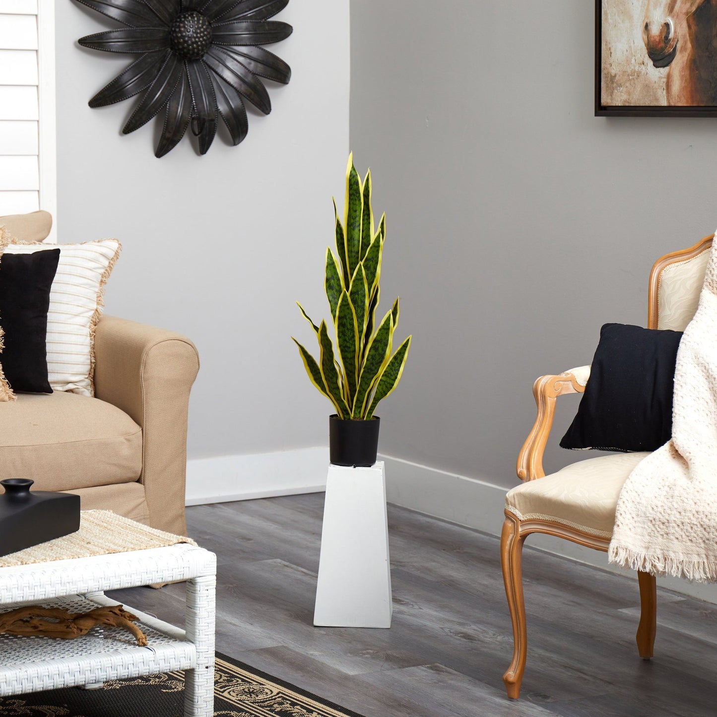 Snake Plant Faux Sansevieria Plant 30”