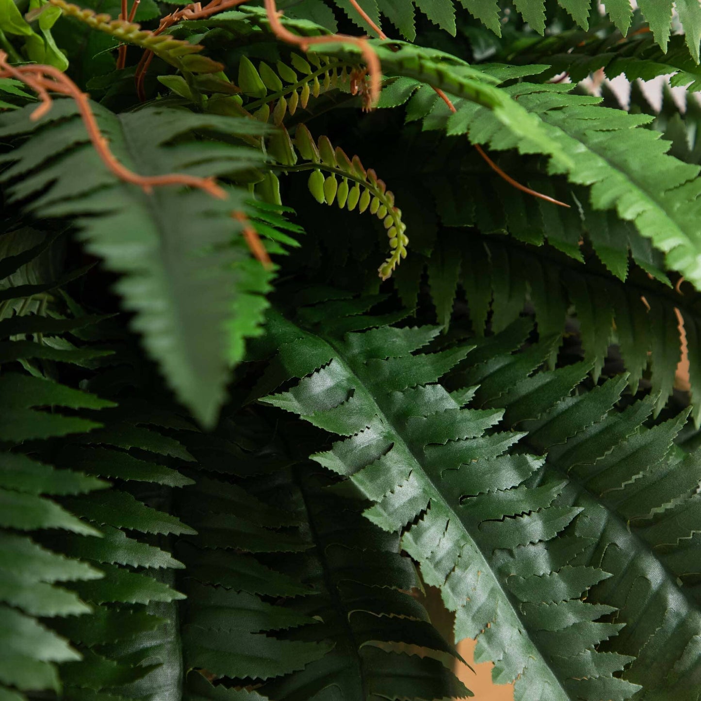 Boston Fern Faux in Patina Planter & Stand 31”