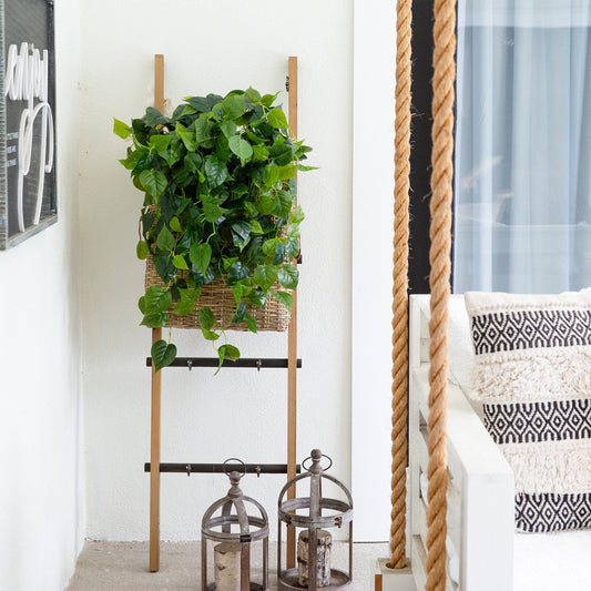 Philodendron Faux Hanging Plant (Set of 2) 32”