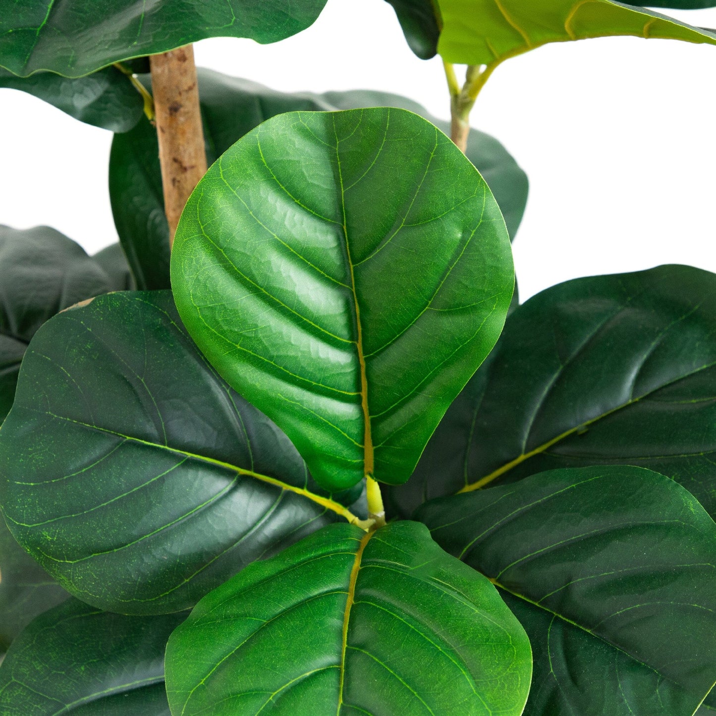 Fiddle Leaf Faux Tree in Decorative White Planter 4’