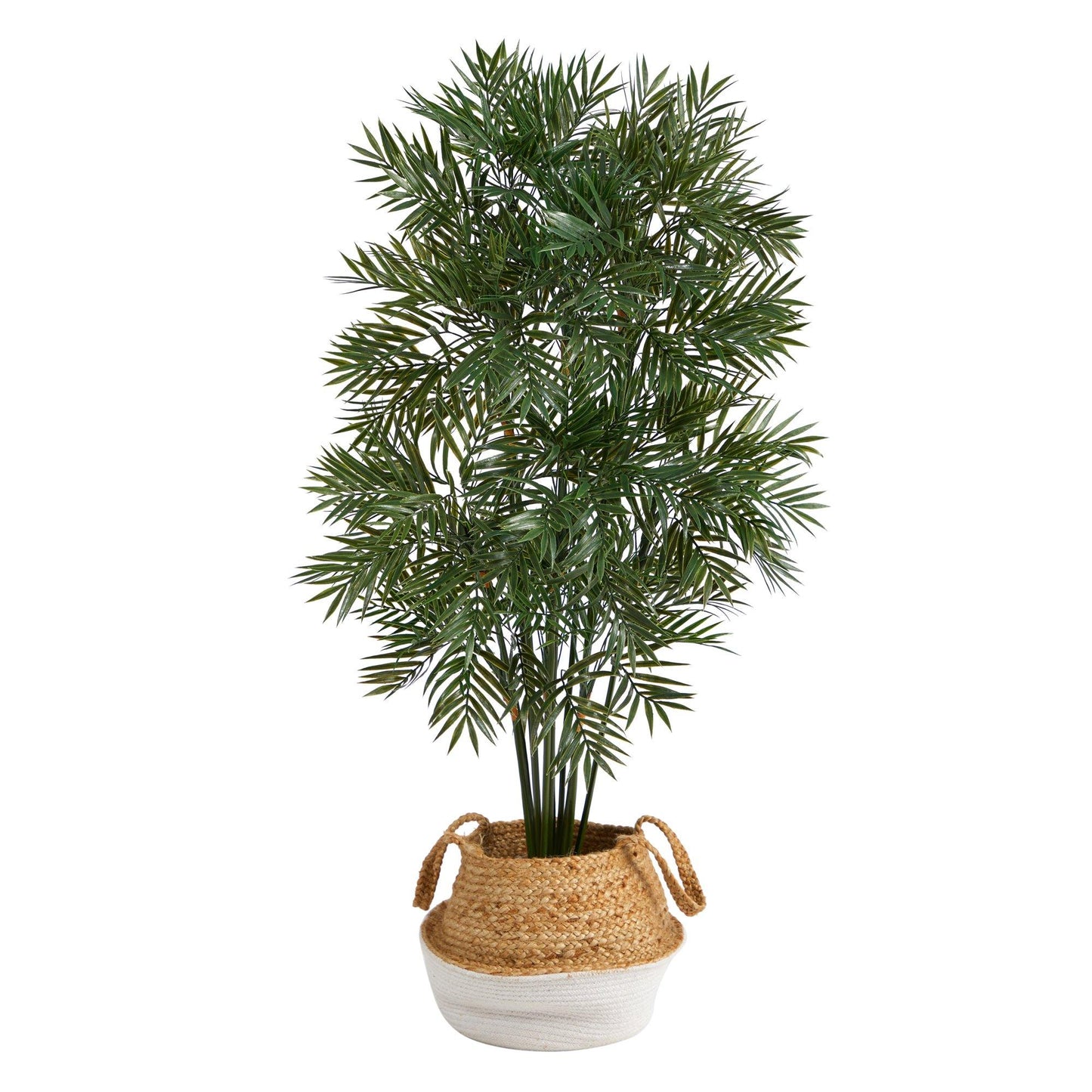 Parlor Palm Faux Tree in Boho Chic Jute Planter 4'