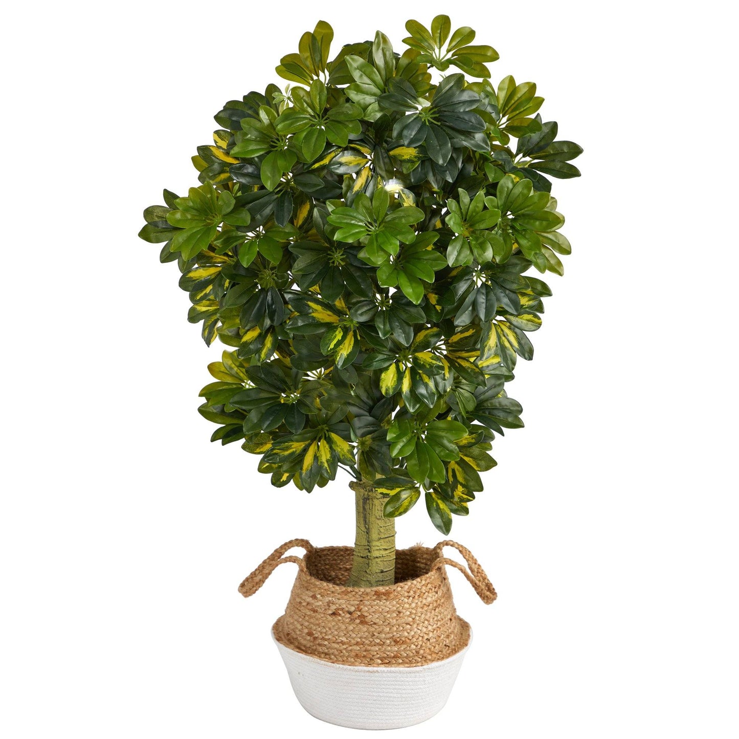 Umbrella Tree Faux in Boho Chic Jute Planter 4’