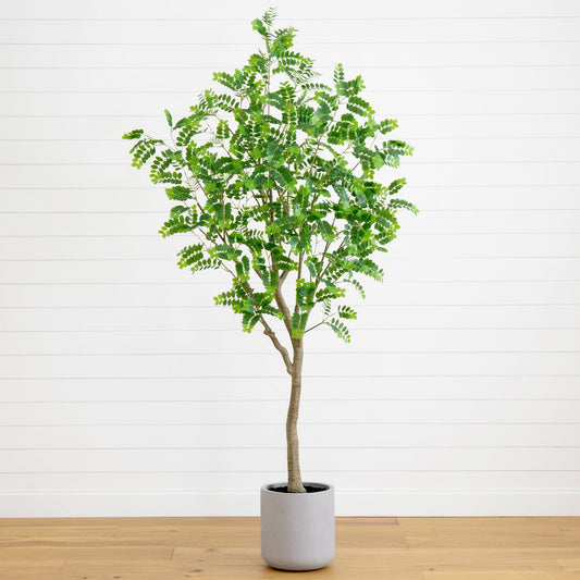 Locust Citrus Faux Tree in Decorative Planter 7.5’