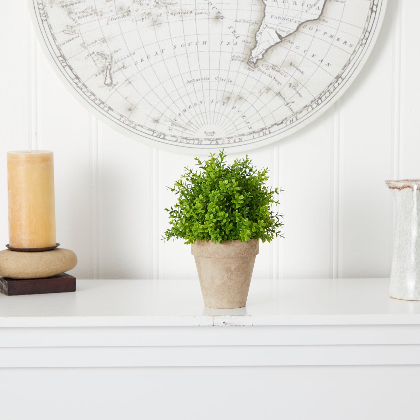 Boxwood Faux Plant in Decorative Planter 8”