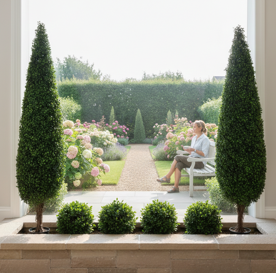 Boxwood Topiary Tree Faux Cone (Indoor/Outdoor) 6’
