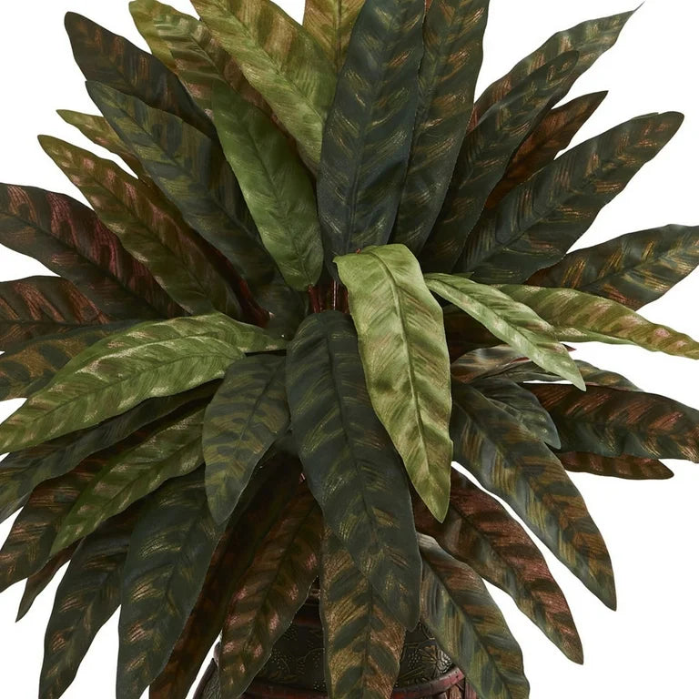 Pretty Peacock Bush in Metal Planter