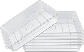 CLEAR PLASTIC SAUCER SQUARE 8in