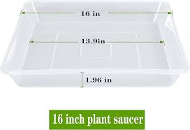 CLEAR PLASTIC SAUCER SQUARE 16in