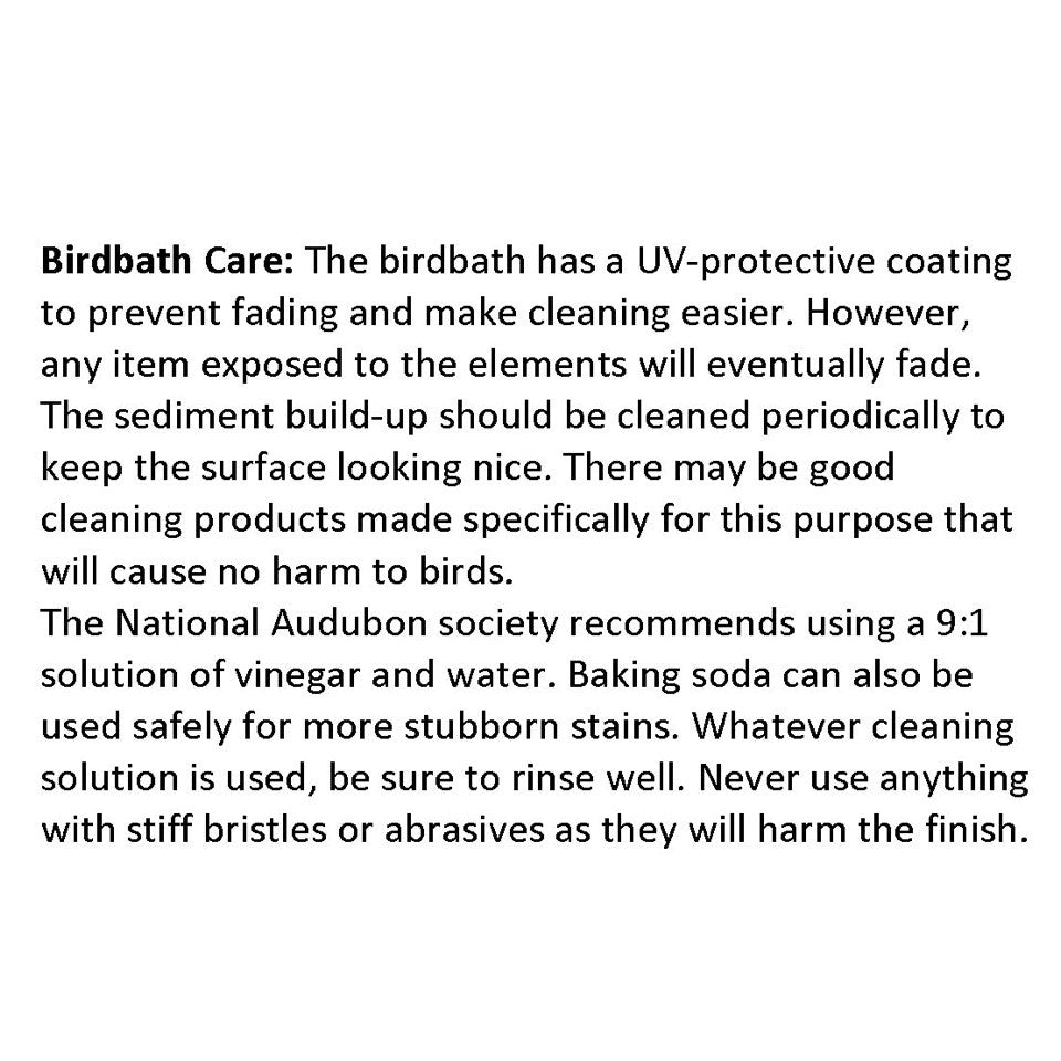 24" Gray Fiber Clay Birdbath